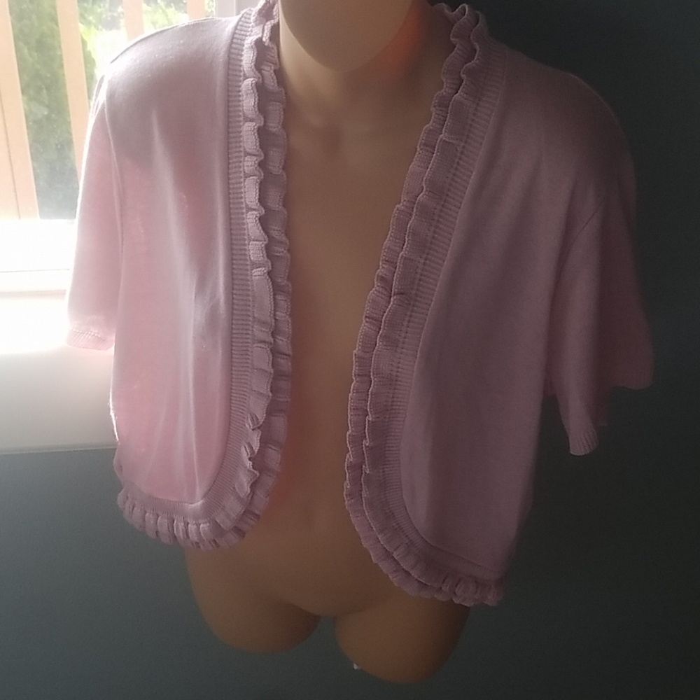 100% acrylic cardigan rose pink colored!